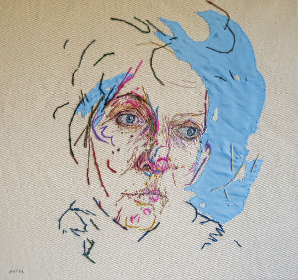 Emily Tull As if she was a ghost in her own life, 2022 Thread painting - hand embroidery 38 x 40 cm 15 x 15 3/4 in