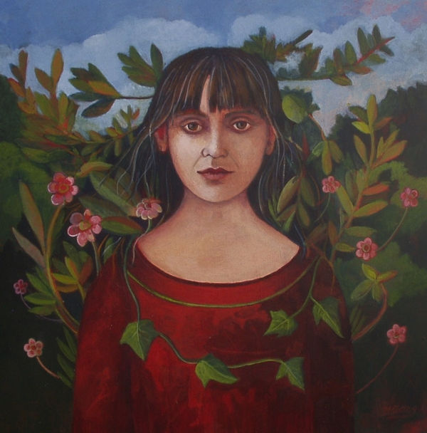 Nicola Slattery - Self-Portrait with Leaves, 2015