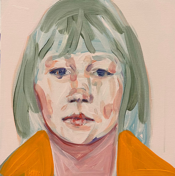 J. A. Nicholls In Person, 2021 Acrylic on canvas 30 x 30 cm 11 3/4 x 11 3/4 in