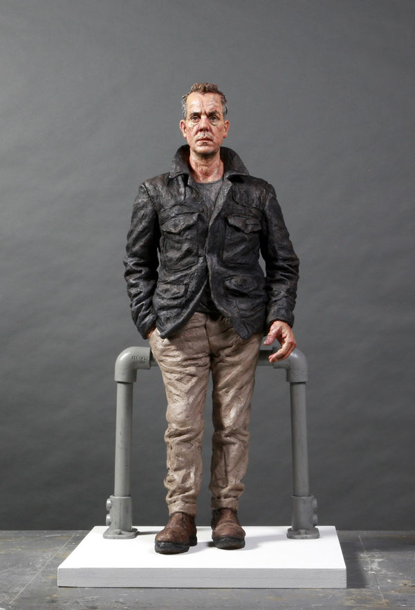 Sean Henry Untitled (Man Waiting) Ceramic, steel, wood, oil paint (also available in a painted bronze Edition of 6) 78 x 42 x 42 cm 30 3/4 x 16 1/2 x 16 1/2 in