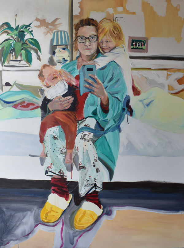 Chloe Le Tissier Self-Portrait At The Crack Of Dawn, Lockdown 2020, 2020 Acrylic on canvas 121.9 x 91.4 cm 48 x 36 in
