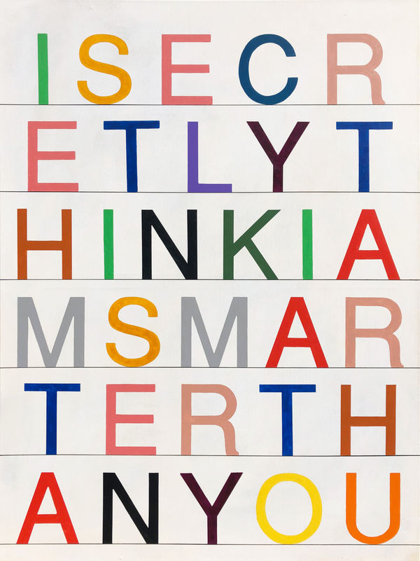 Ces McCully, I Secretly Think I Am Smarter Than You (off-white), 2019