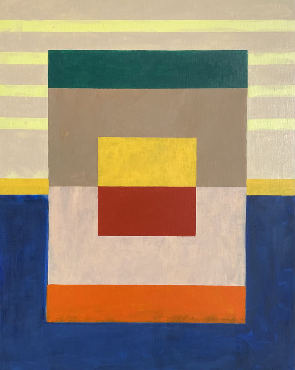 Ces McCully, Blue and Citron Stripe in Libra, 2021