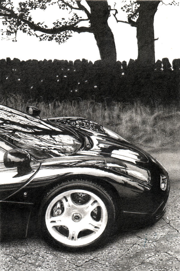 Roger Watt McLaren F1 Graphite on Bristol board Unframed - 14 x 9.5 cm Framed - 39.5 x 34.5 cm