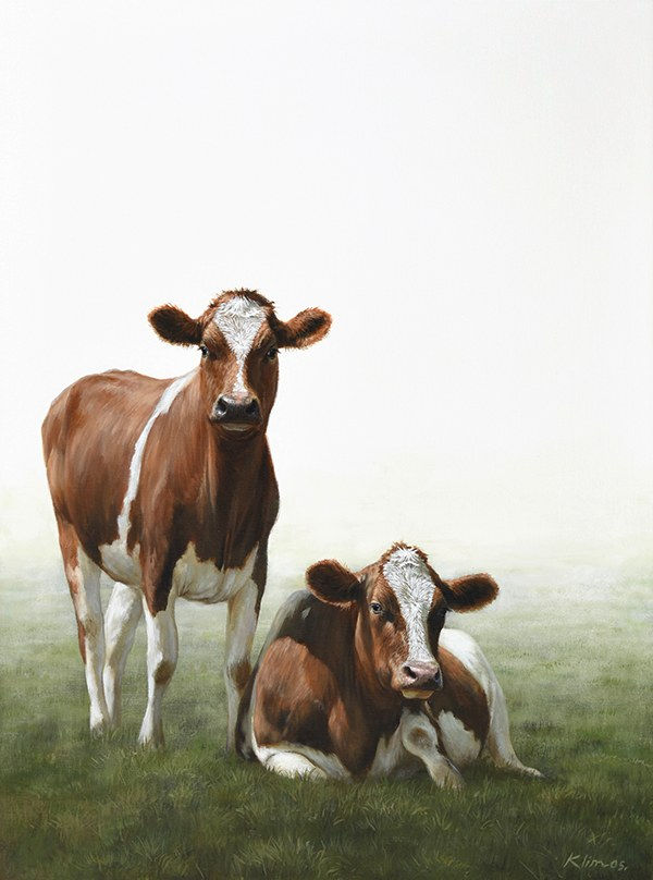 Alexandra Klimas Fenny and Foujke the Cow Oil on canvas 80 x 60 cm