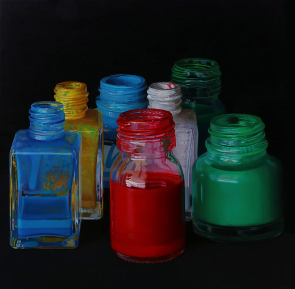 Javier Banegas Colour in the Darkness Oil on board 80 x 80 cm