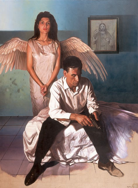 Paul Roberts Angel Redeemer oil on canvas 78 x 58 cm