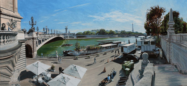 David Wheeler, Study: A Stroll by the Seine (Late Afternoon Paris)