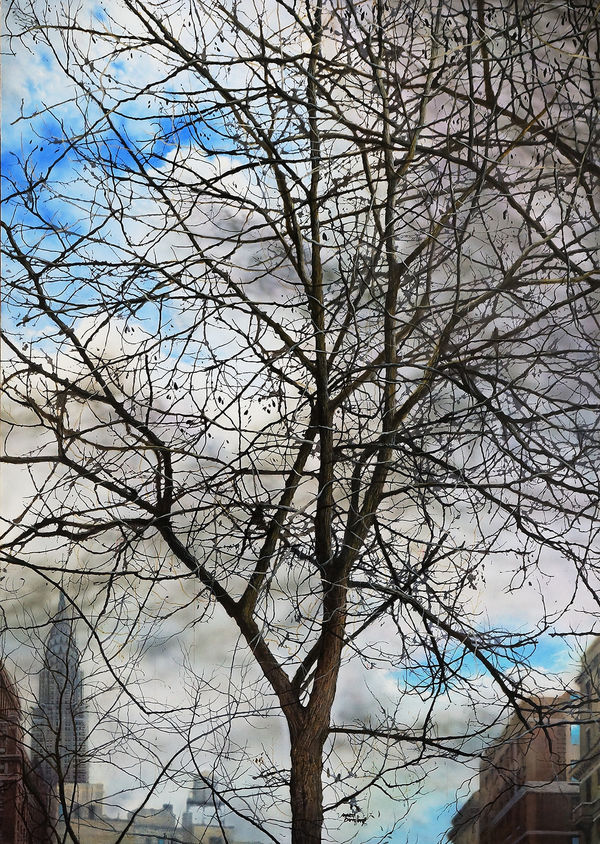 Andres Castellanos N.Y. Tree Acrylic on panel 92 x 65 cm