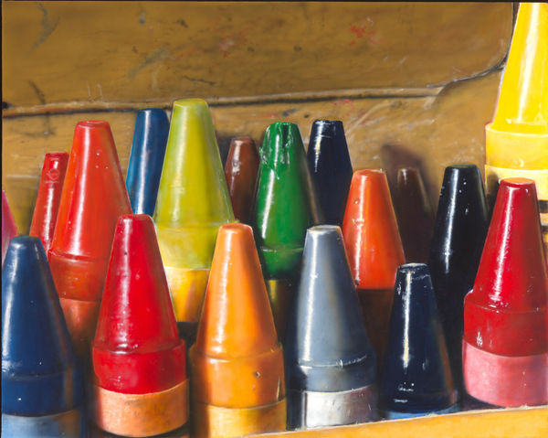 Cesar Santander Crayons oil and acrylic on canvas 24 x 30 cm