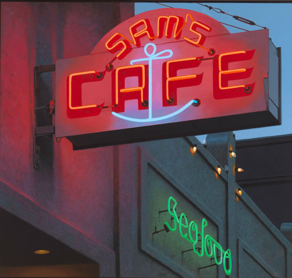 Gus Heinze Sams Café (370) Acrylic on gessoed panel 71 x 76