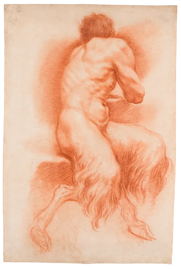Domenico Maria Canuti (Bologna 1625 – 1684), Study of a Seated Satyr, Seen from Behind, c. 1670 - 1680