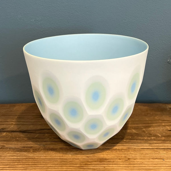Sasha Wardell, White, Green, Blue 'Space' Bowl, 2024