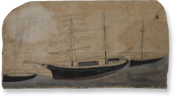 Alfred Wallis, Three Sailing Boats in Harbour