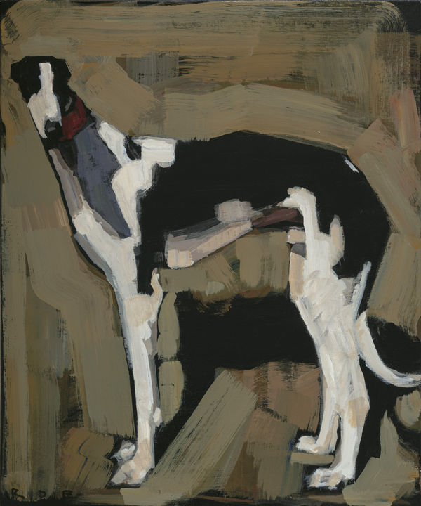 White and black hound Romy Elliott
