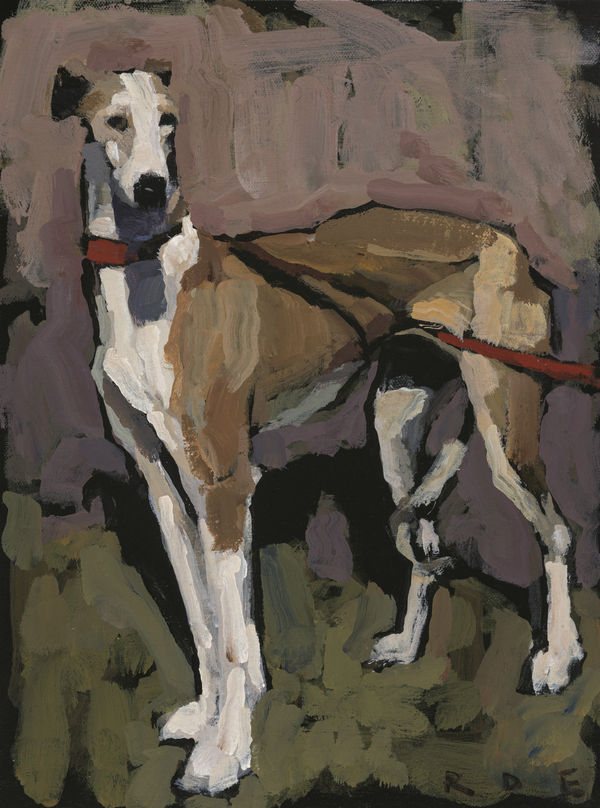 Red collar and lead Romy Elliott