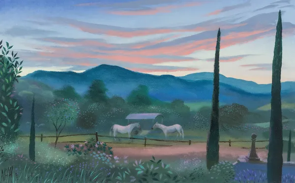 Nicholas Hely Hutchinson, Two Horses Under a Beautiful Italian Sky, 2025