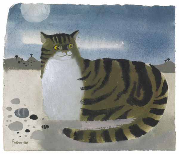 Cat in a Landscape (Tabby), 1988 Mary Fedden
