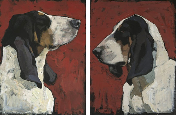 Hounds in Red (diptych) Romy Elliott