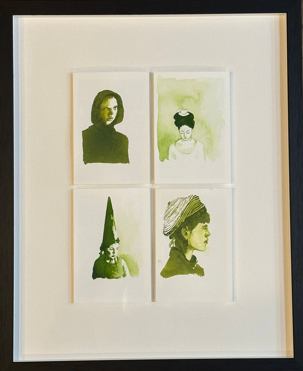 Caroline Brown, Four Sap Green Studies, 2024