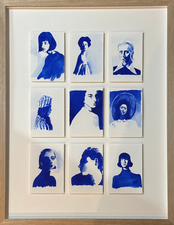 Caroline Brown, Nine Ultramarine Blue Studies, 2024