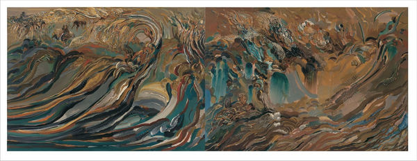 Amitesh Shrivastava Lowliness I & II, 2021 Acrylic On Canvas 60 x 84 inches each