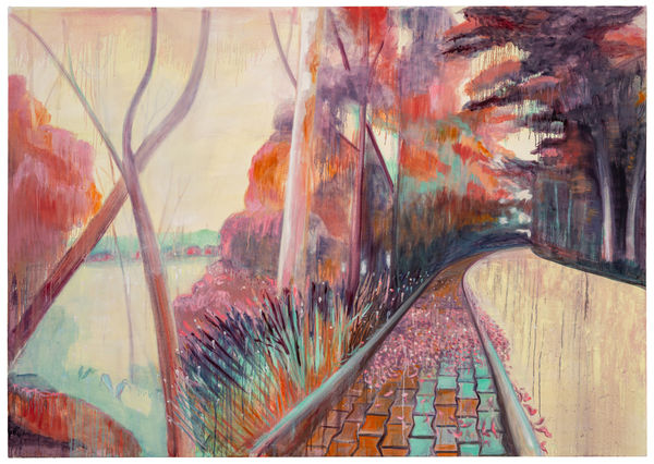 Anpu Varkey Lake, 2025 Oil on canvas 65.5 x 93 inches