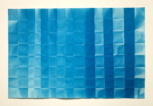 Neha Choksi Sky fold 8, 2013 Folded paper and light cyanogram 31 x 36 inches