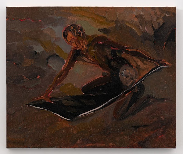 Amitesh Shrivastava Reading Partner I, 2021 Oil On Canvas 20 x 24 inches