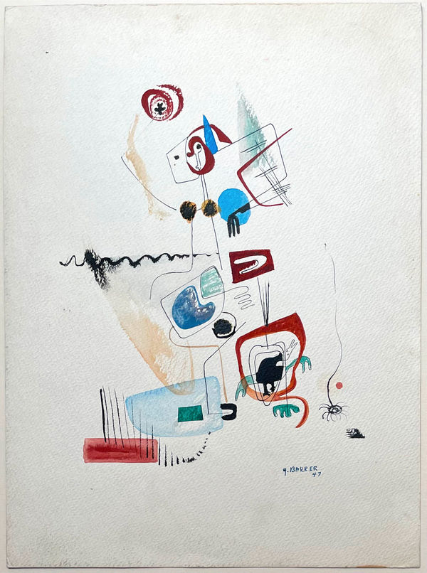 Gertrude Barrer, Untitled (Red Form), 1947 (SOLD)