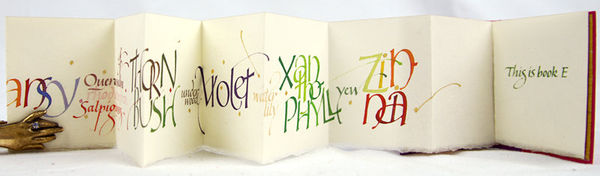 A Transplanted New England Gardener's Alphabetical Delirium. Calligraphic spread