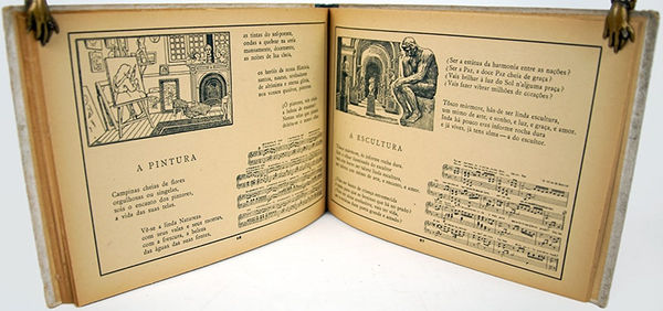 A Arte e a Máquina by Oliviera Cabral. Illustrated text spread