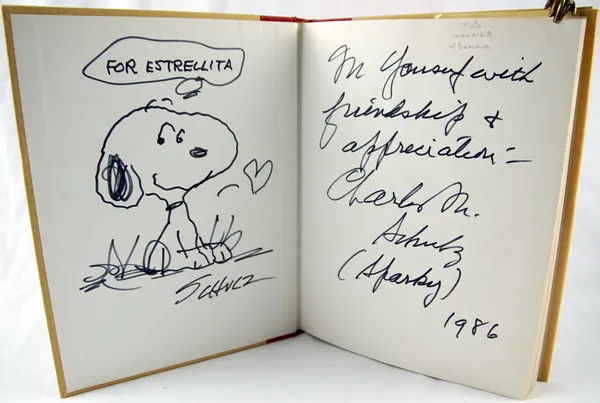 You Don't Look 35, Charlie Brown! Illustrated inscription