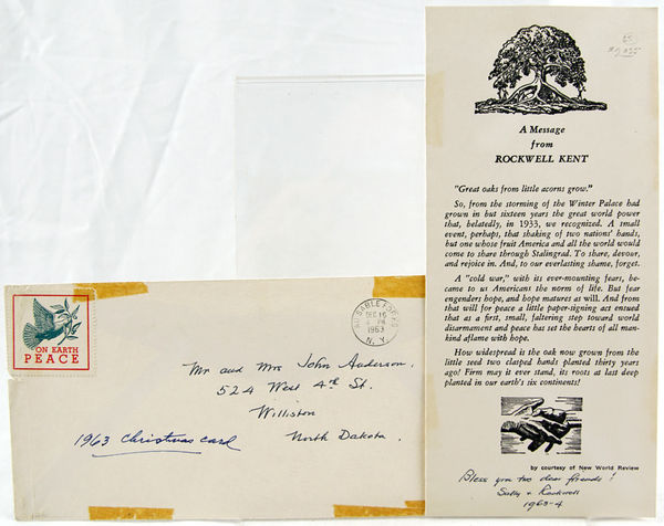 Christmas Card - "A Message from Rockwell Kent" with envelope