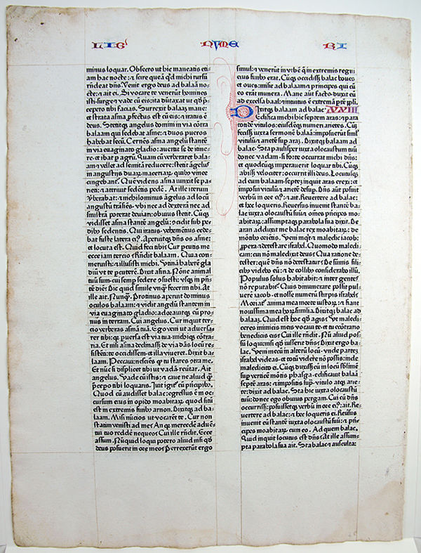The 1462 Fust & Schoeffer Bible. Leaf