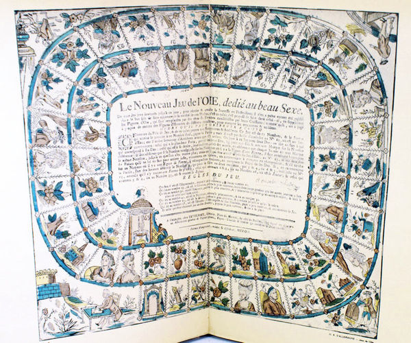 Le Noble Jeu de L'oie en France, de 1640 à 1950 / La Vie Quotidienne a Paris de 1820 à 1824 by Henry-René D'allemagne. Interior page, game illustration.