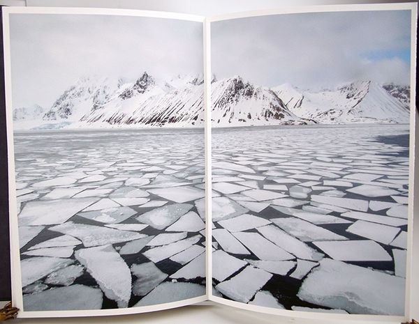 Arctic Trilogy by Mary Heebner. Interior page with image of icy ocean.