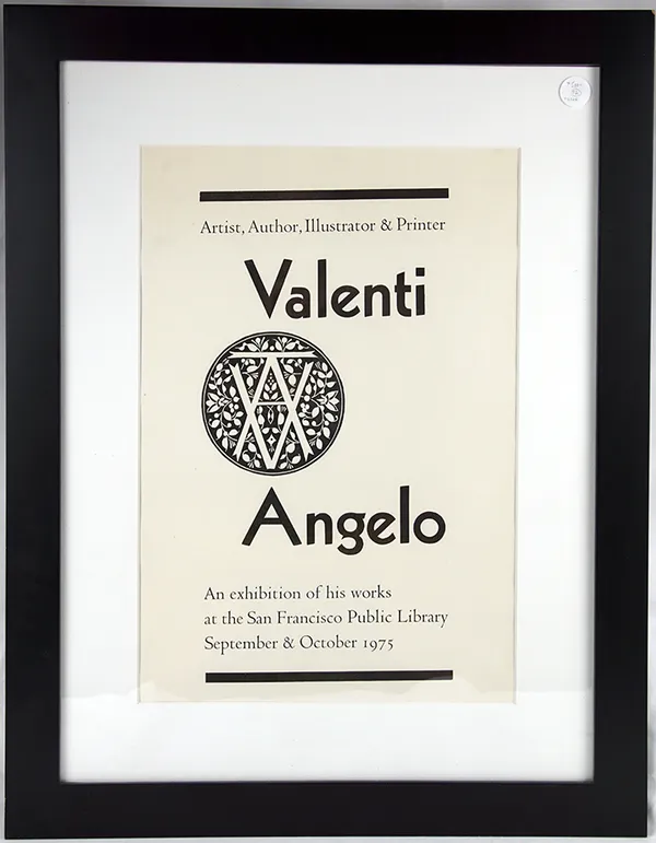 Exhibition poster for work by Valenti Angelo