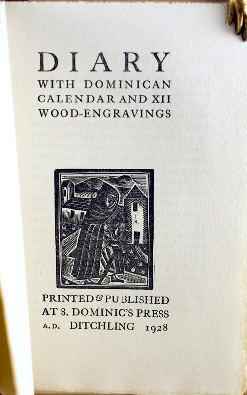David Jones, Diary with Dominican Calendar and XII Wood-engravings, 1928