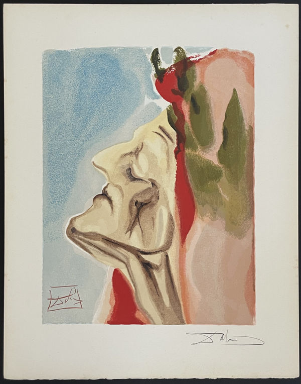 Salvador Dali, Divine Comedie Paradis Canto 7 Dante' New Doubt, 1960