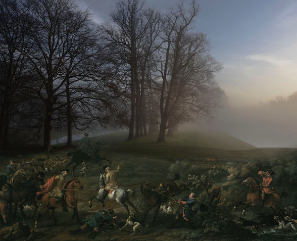 Tessa Traeger, Family Trees, No.26 Boughton Lakes and trees with the Fox Hunt inset, 2022