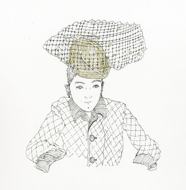 Christelle Téa, Self-portrait with a Bibi, straw Bibi with a veil, acquired at Falbalas, Saint-Ouen, Marché Dauphine, 2020