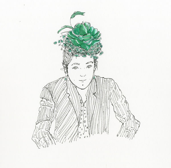 Christelle Téa, Self-portrait with a bibi, acquired in a mall with Jiaqi Lee, Beijing, 2020