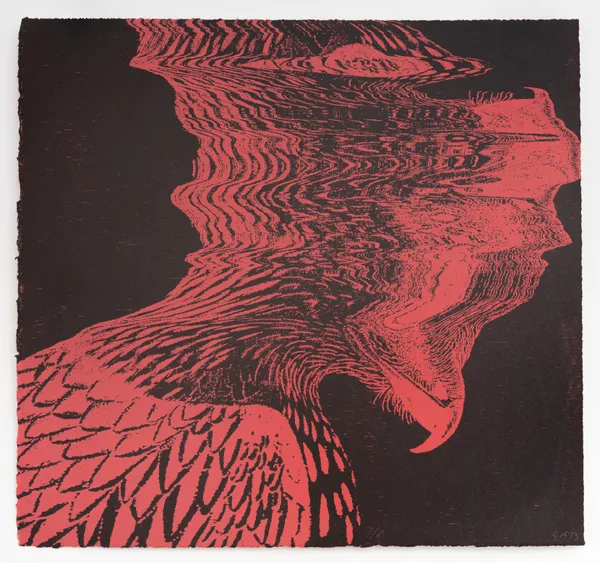 Svend-Allan Sørensen, Absurd Rough Legged Falcon (Red version), 2023