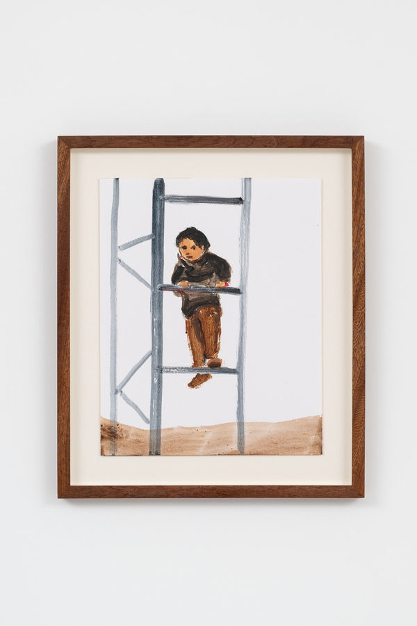 Matthew Krishanu, Boy and Climbing Frame, 2021