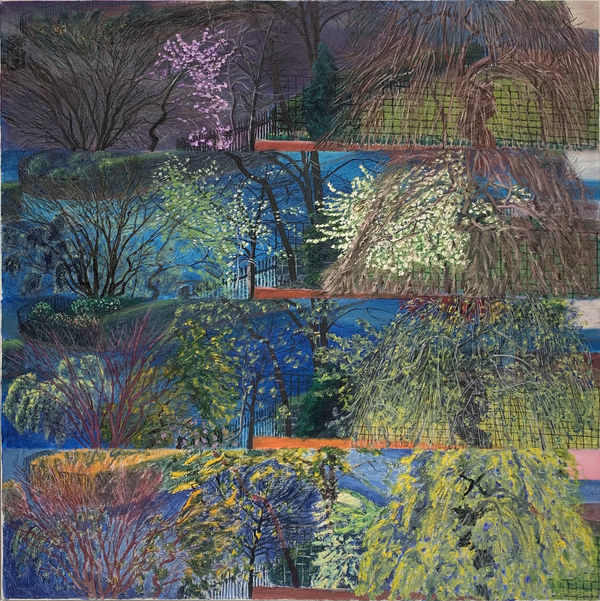Adrian Berg 1929-2011Gloucester Lodge Regent's Park, March, April, May & June, 1976 oil on canvas 91 x 91 cm 35 7/8 x 35 7/8 in