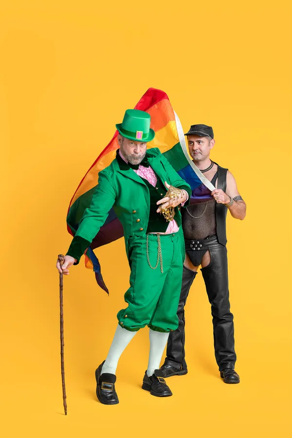 Jamil Hellu, "Leprechauns are the Irish version of fairies. Their treasure is found at the end of a rainbow," imagines Darrin Martin, as I wear his father's leather gear., 2022