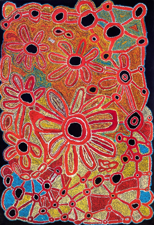Kathleen Kanta Donnegan is an Indigenous Aboriginal Australian artist painter from the desert lands Spinifex region of Australia, currently being exhibited amongst contemporaries at the EXPO Chicago art fair by the Rebecca Hossack Gallery in London.