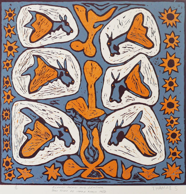 Thamae Setshogo, Elands Heads & Leather, n.d.