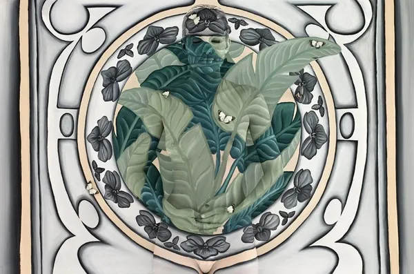 Emma Hack, Tropical Palm with Butterflies, 2010